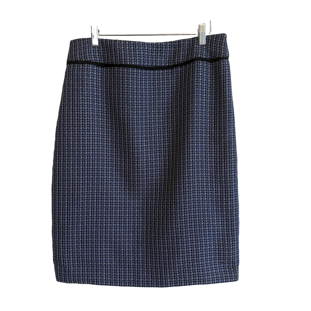Le‎ Suit Seperates Blue Pencil Skirt Sz 12 Feminine Professional Career Timeless